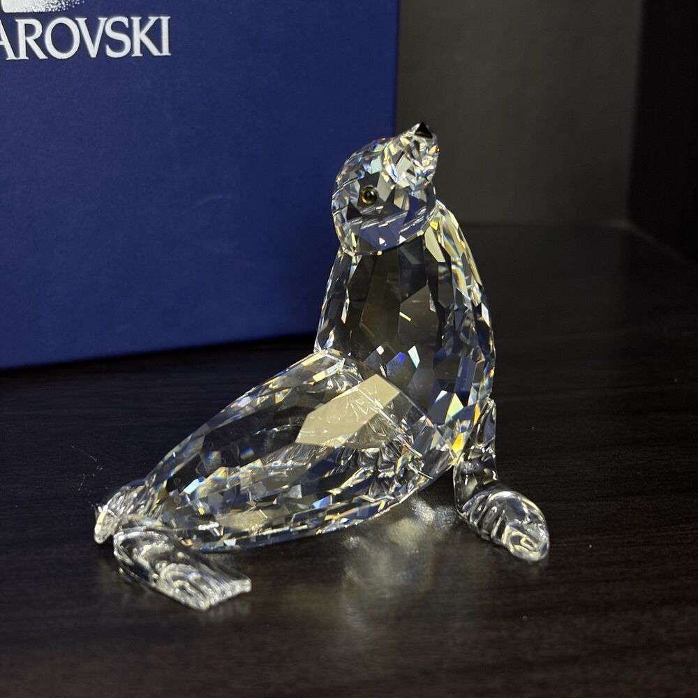 Swarovski RETIRED Crystal Mother Sea Lion Figurine Aquatic Worlds 679592 w/Box